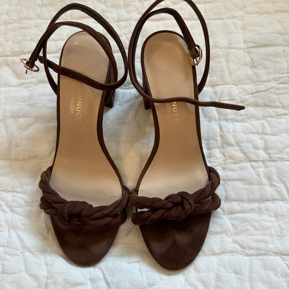 Tuckernuck x Studio McGeeBrown Suede Wren Block Heels - Picture 1 of 6
